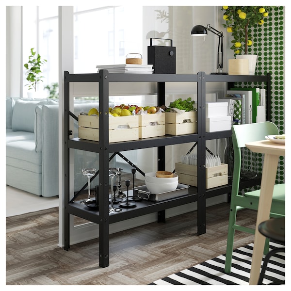IKEA BROR Post, black, Depth: 1 5/8 in Height: 43 1/4 in. Order here!, 4 pack, Ikea Ireland | 5281HVGRU