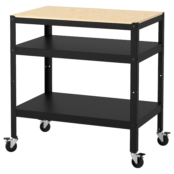 IKEA BROR Utility cart, black, pine plywood, Ikea Ireland | 4169SUYCM