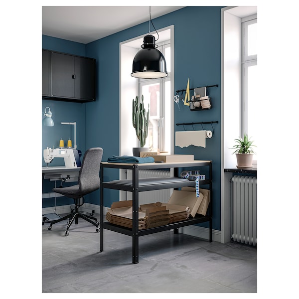 IKEA BROR Work bench, black, pine plywood, Ikea Ireland | 0543QVBYW