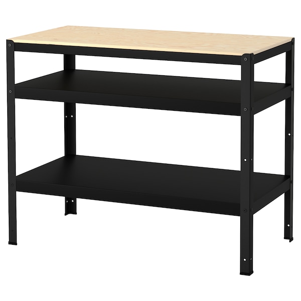 IKEA BROR Work bench, black, pine plywood, Ikea Ireland | 0543QVBYW