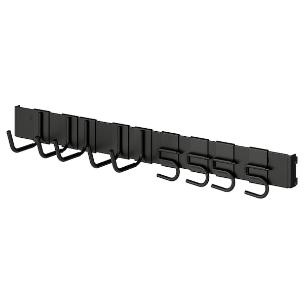 IKEA BROR rail with hooks, black, Ikea Ireland | 8137VYPIB