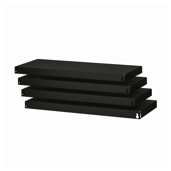 IKEA BROR shelf, black, 33 1/8x15 3/8 in, 4 pack, Ikea Ireland | 3801XKVTB