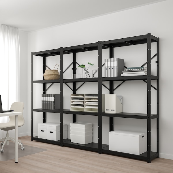 IKEA BROR shelving unit, 100x15 3/4x74 3/4 in Black, Ikea Ireland | 6543WQFES