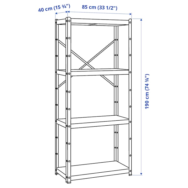 IKEA BROR shelving unit, black, 33 1/2x15 3/4x74 3/4 in, Ikea Ireland | 9473OPZDH