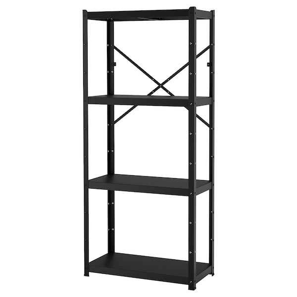 IKEA BROR shelving unit, black, 33 1/2x15 3/4x74 3/4 in, Ikea Ireland | 9473OPZDH