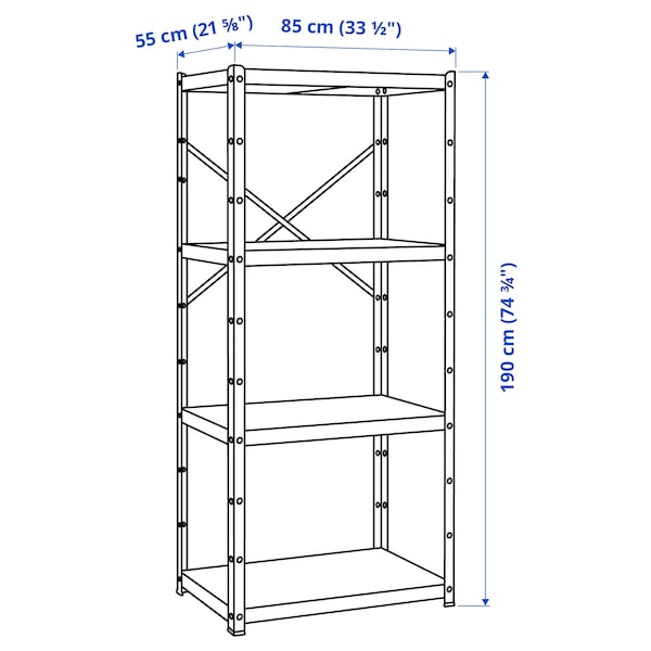 IKEA BROR shelving unit, black, 33 1/2x21 5/8x74 3/4 in, Ikea Ireland | 2498LKOIX