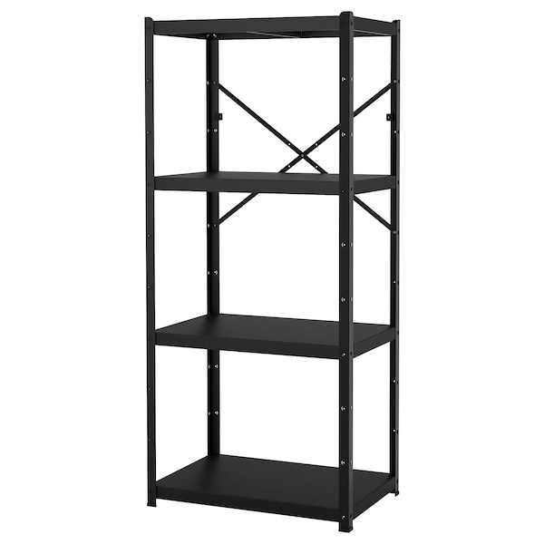 IKEA BROR shelving unit, black, 33 1/2x21 5/8x74 3/4 in, Ikea Ireland | 2498LKOIX