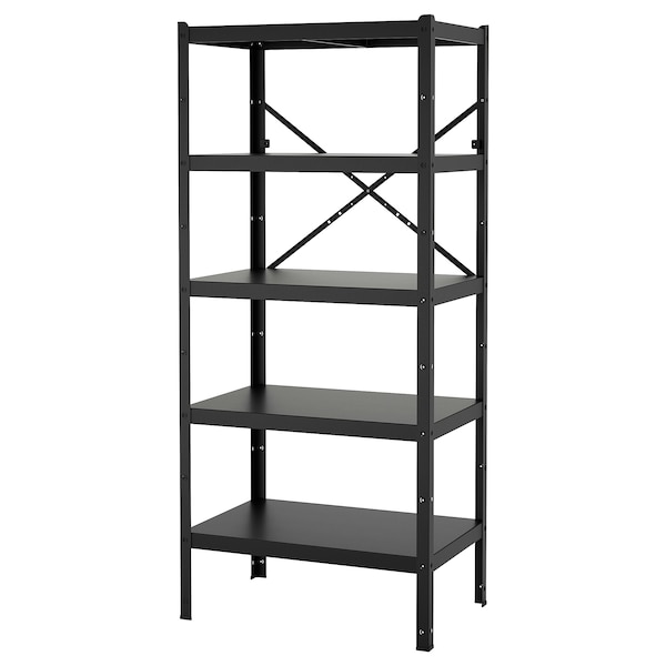 IKEA BROR shelving unit, black, 33 1/2x21 5/8x74 3/4 in, Ikea Ireland | 2471HNROU