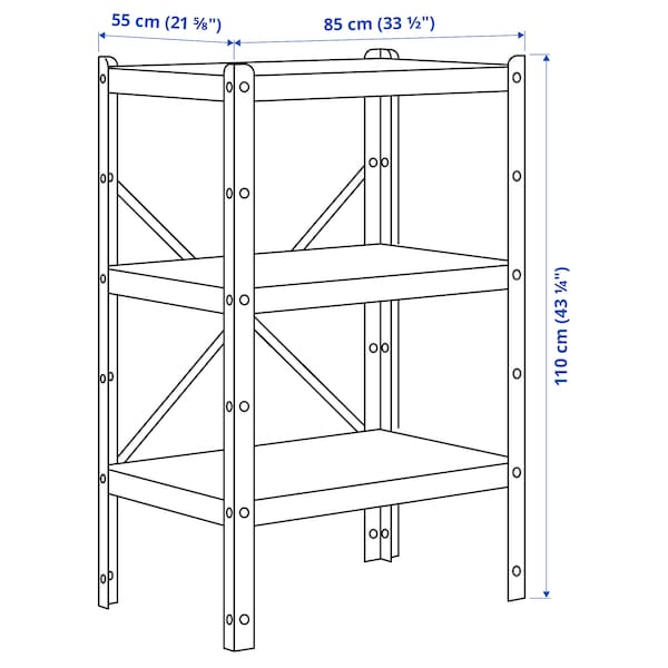 IKEA BROR shelving unit, black, 33 1/2x21 5/8x43 1/4 in, Ikea Ireland | 5201YHNGK