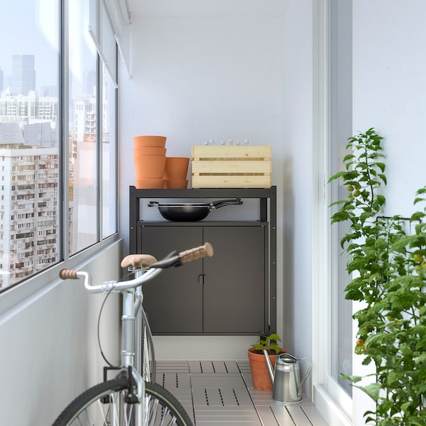 IKEA BROR shelving unit with cabinets, black, 33 1/2x15 3/4x43 1/4 in, Ikea Ireland | 7186XPAHD
