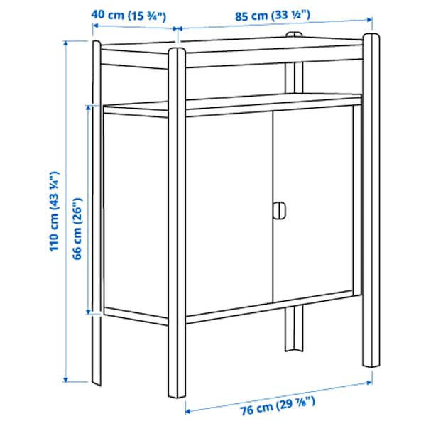 IKEA BROR shelving unit with cabinets, black, 33 1/2x15 3/4x43 1/4 in, Ikea Ireland | 7186XPAHD