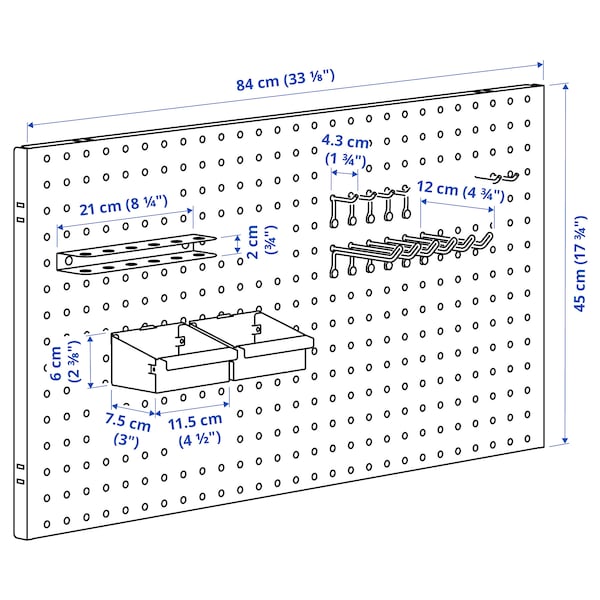 IKEA BROR wall shelf combination, with pegboard/2 shelves, 34 1/2x11 3/4x35 3/8 in Black, Ikea Ireland | 0392SIJXN
