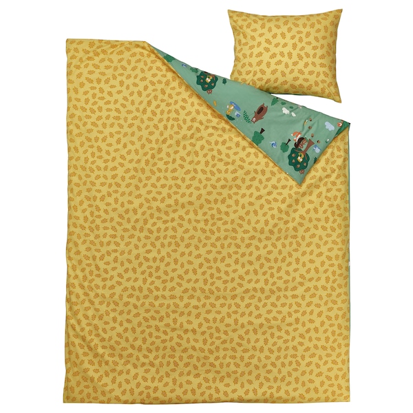 IKEA BRUMMIG duvet cover and pillowcase(s), forest animal pattern, Twin Multicolor, Ikea Ireland | 8205IDWAF