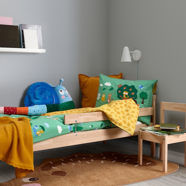 IKEA BRUMMIG duvet cover and pillowcase(s), forest animal pattern, Twin Multicolor, Ikea Ireland | 8205IDWAF