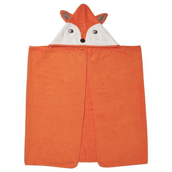 IKEA BRUMMIG towel with hood, 28x55 in Fox Shaped / Orange, Ikea Ireland | 7148ZTBAU