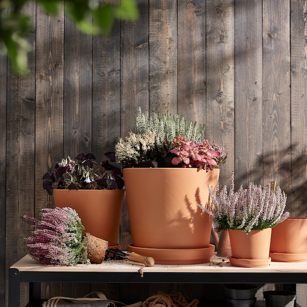 IKEA BRUNBÄR plant pot with saucer, outdoor terracotta, 12 ½ in, Ikea Ireland | 1962JPXSO