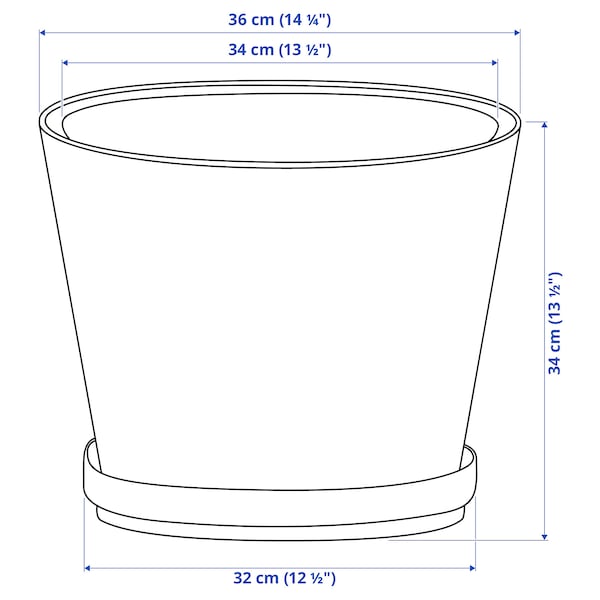 IKEA BRUNBÄR plant pot with saucer, outdoor terracotta, 12 ½ in, Ikea Ireland | 1962JPXSO