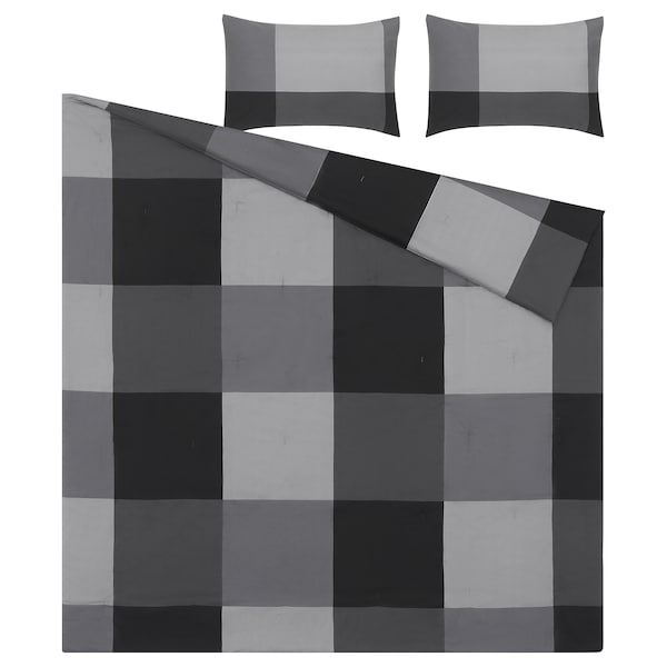 IKEA BRUNKRISSLA comforter set, Full/Queen Black, Ikea Ireland | 7325BVITK