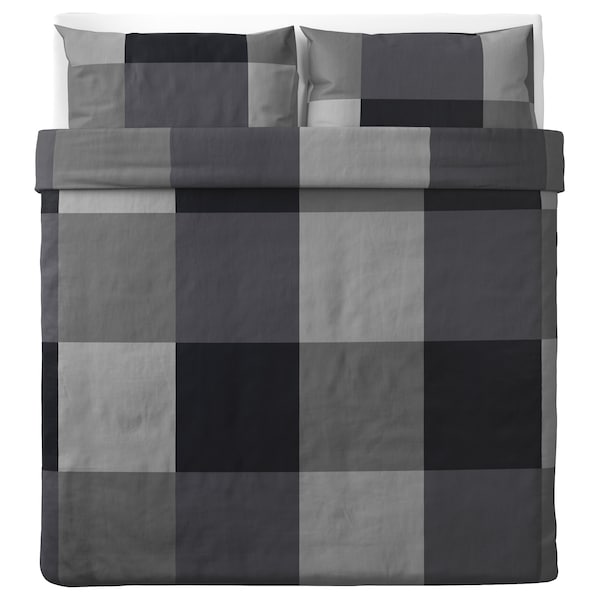 IKEA BRUNKRISSLA duvet cover and pillowcase(s), King Black, Ikea Ireland | 4761LUDIB