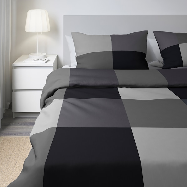 IKEA BRUNKRISSLA duvet cover and pillowcase(s), King Black, Ikea Ireland | 4761LUDIB