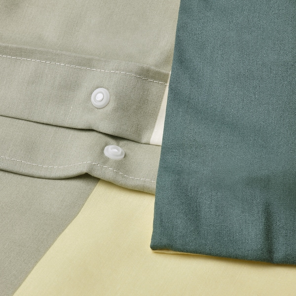 IKEA BRUNKRISSLA duvet cover and pillowcase(s), King Green / Multicolor, Ikea Ireland | 1753YMBAG