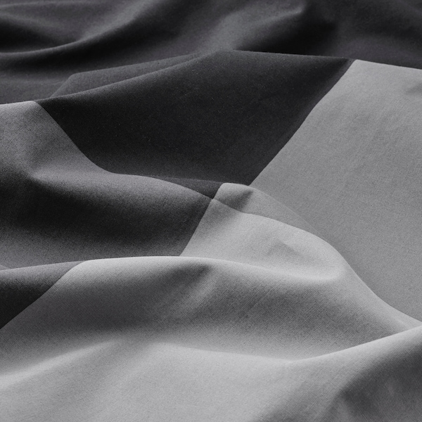 IKEA BRUNKRISSLA duvet cover and pillowcase(s), Twin Black, Ikea Ireland | 2781KPVIS