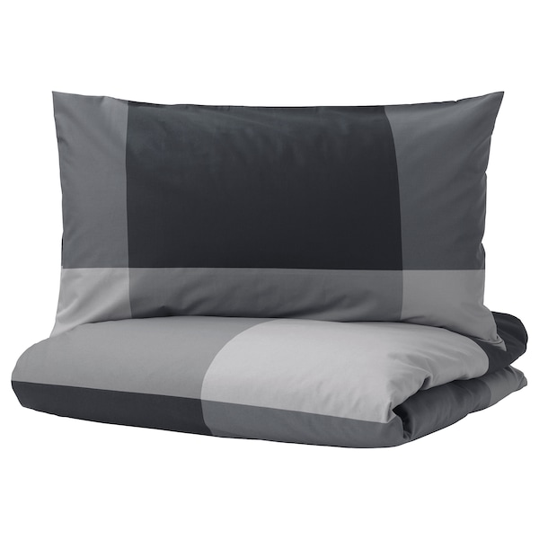 IKEA BRUNKRISSLA duvet cover and pillowcase(s), Twin Black, Ikea Ireland | 2781KPVIS