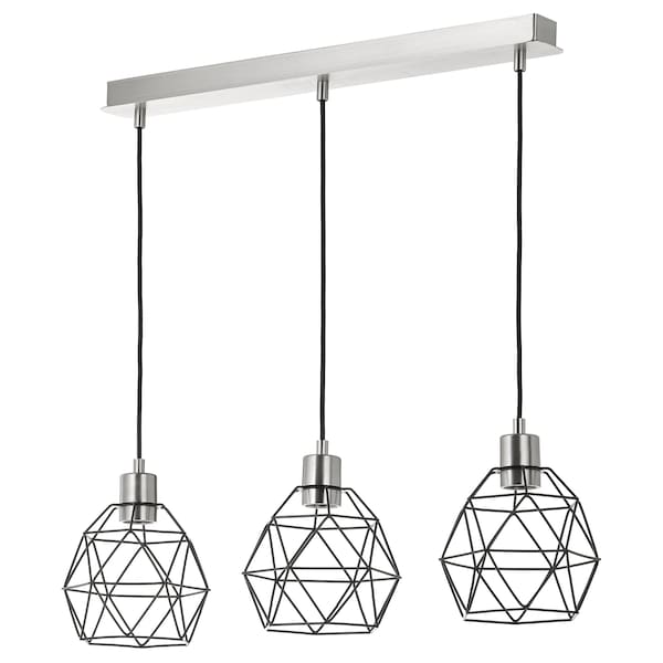 IKEA BRUNSTA / SKAFTET pendant lamp, black/nickel plated rectangle, Ikea Ireland | 3208QUTWS