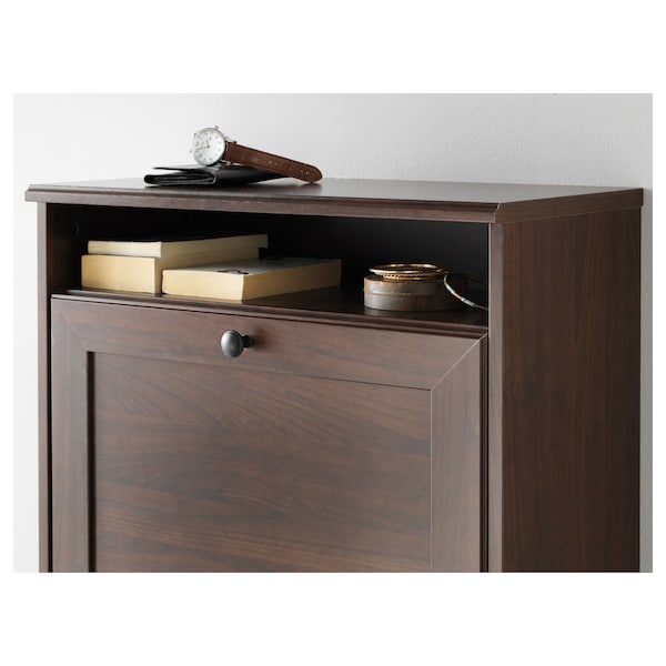 IKEA BRUSALI shoe cabinet with 3 compartments, 24x11 3/4x51 1/8 in Brown, Ikea Ireland | 8432DGFJB