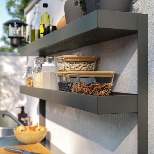 IKEA BÅTSKÄR add-on unit with shelves, outdoor/dark gray, 47 1/4x27 1/2 in, Ikea Ireland | 8591APSGU