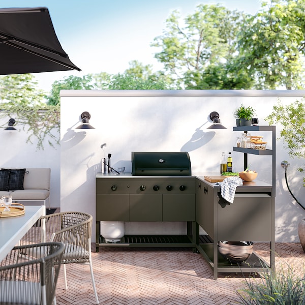 IKEA BÅTSKÄR add-on unit with shelves, outdoor/dark gray, 47 1/4x27 1/2 in, Ikea Ireland | 8591APSGU