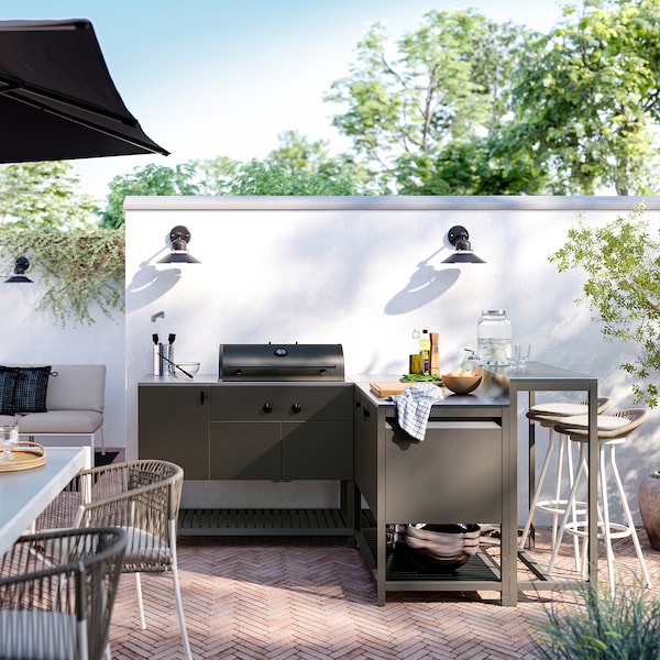 IKEA BÅTSKÄR bar table, outdoor/dark gray, 47 1/4x15 3/4 in, Ikea Ireland | 5248AORZD