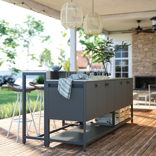IKEA BÅTSKÄR bar table, outdoor/dark gray, 47 1/4x15 3/4 in, Ikea Ireland | 5248AORZD