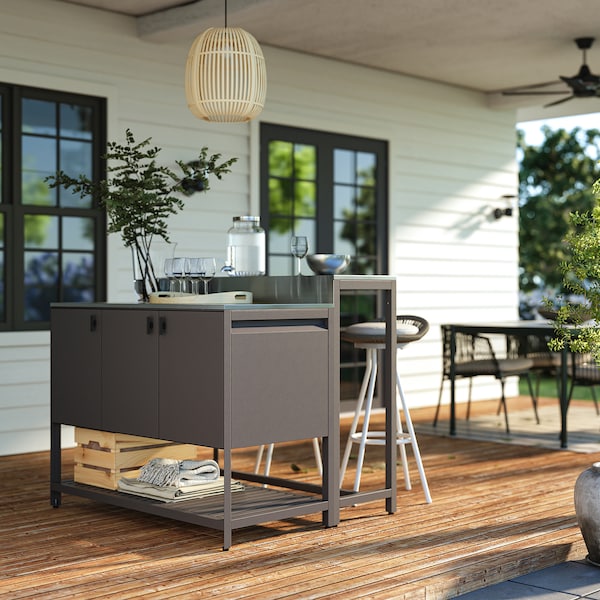 IKEA BÅTSKÄR bar table, outdoor/dark gray, 47 1/4x15 3/4 in, Ikea Ireland | 5248AORZD