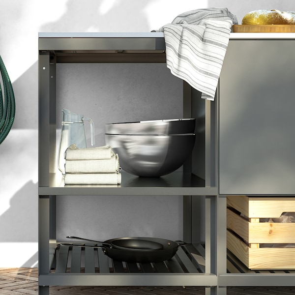IKEA BÅTSKÄR open kitchen unit, outdoor/dark gray, 23 5/8x23 5/8 in, Ikea Ireland | 9368KXLJF