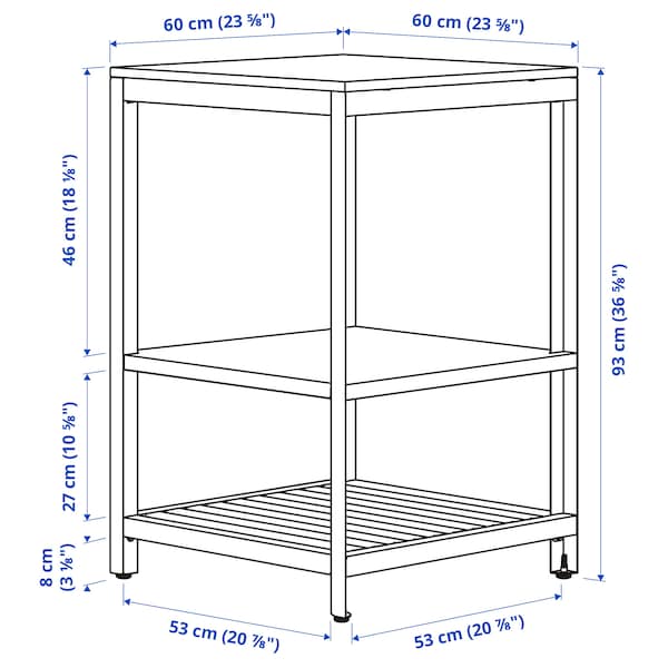 IKEA BÅTSKÄR open kitchen unit, outdoor/dark gray, 23 5/8x23 5/8 in, Ikea Ireland | 9368KXLJF
