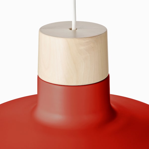 IKEA BUNKEFLO pendant lamp, 14 in Red / Birch, Ikea Ireland | 8357MSDHF