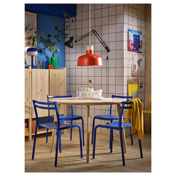 IKEA BUNKEFLO pendant lamp, 14 in Red / Birch, Ikea Ireland | 8357MSDHF