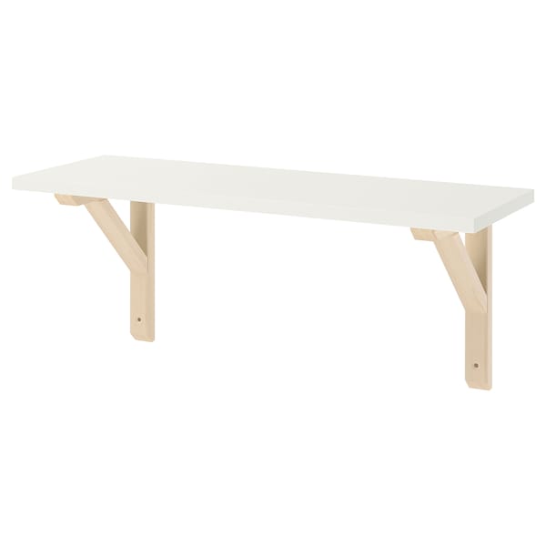 IKEA BURHULT / SANDSHULT wall shelf, 23 1/4x7 7/8 in White / Aspen, Ikea Ireland | 7309GTNQF