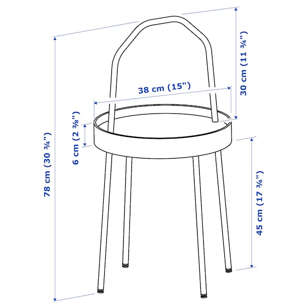 IKEA BURVIK Side table, 15 in Black, Ikea Ireland | 0638YIZPX