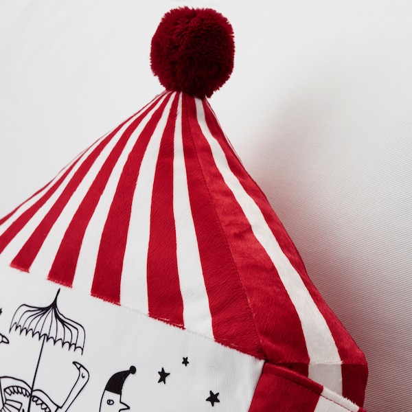 IKEA BUSENKEL cushion, circus tent shape red/white, 19x15 in, Ikea Ireland | 1923YTVAN