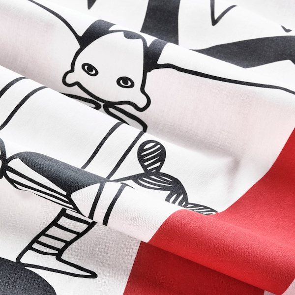 IKEA BUSENKEL duvet cover and pillowcase(s), circus pattern, Twin Red / White, Ikea Ireland | 3174TUCDG