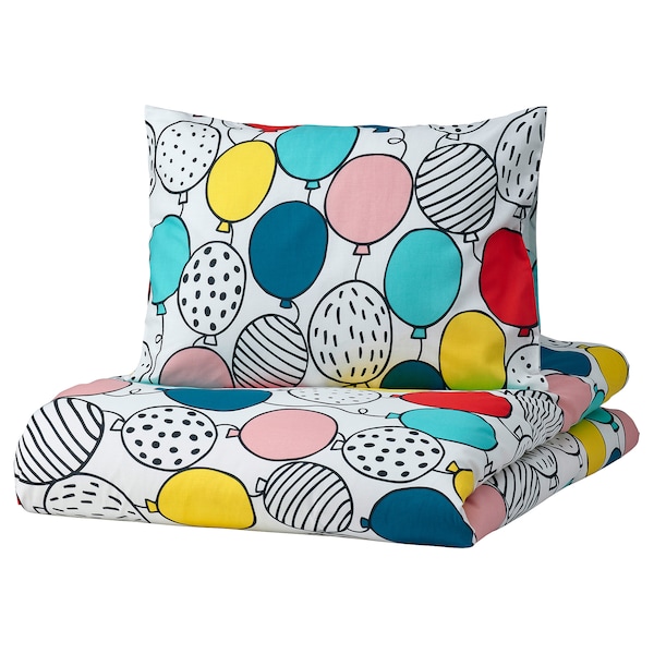 IKEA BUSENKEL duvet cover and pillowcase(s), Twin Balloons / Multicolor, Ikea Ireland | 3126TUCDF