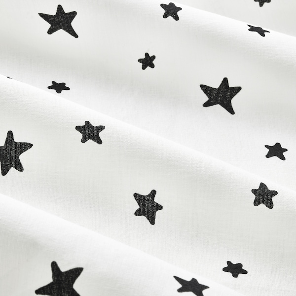 IKEA BUSENKEL fitted sheet, 38x74 in Star Pattern / White, Ikea Ireland | 2538DIGET