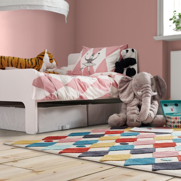 IKEA BUSENKEL rug, harlequin pattern, 4'3 inx5'3 in Multicolor, Ikea Ireland | 2653RXGZW