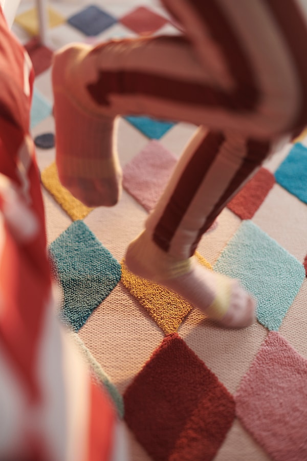 IKEA BUSENKEL rug, harlequin pattern, 4'3 inx5'3 in Multicolor, Ikea Ireland | 2653RXGZW