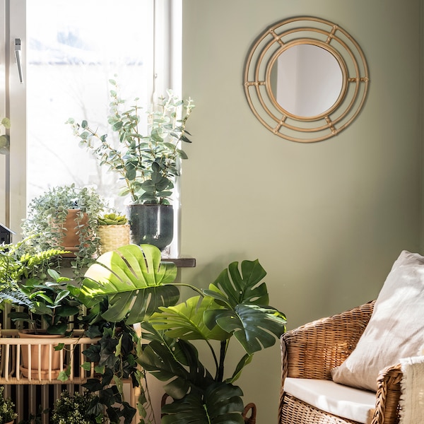 IKEA BUSKBO mirror, rattan, 16 1/2 in, Ikea Ireland | 9734FJWDO