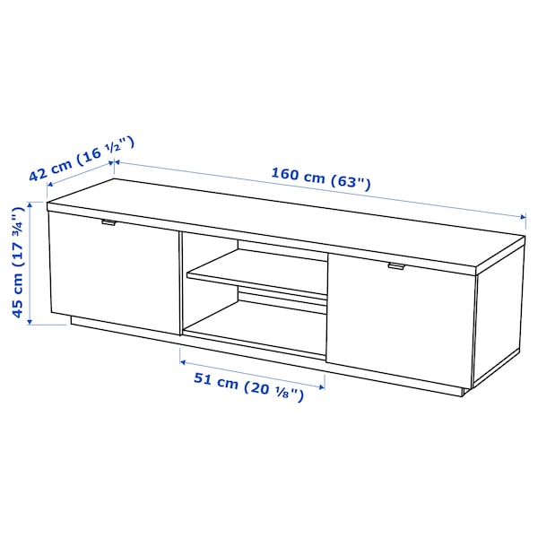 IKEA BYÅS TV unit, high gloss white, 63x16 1/2x17 3/4 in, Ikea Ireland | 8354EIUMG