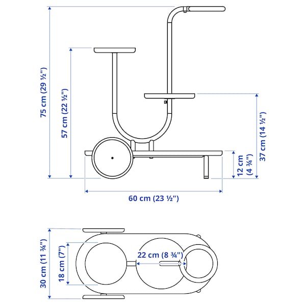 IKEA CHILISTRÅN plant stand with wheels, white, 29 ½ in, Ikea Ireland | 2015LISHK