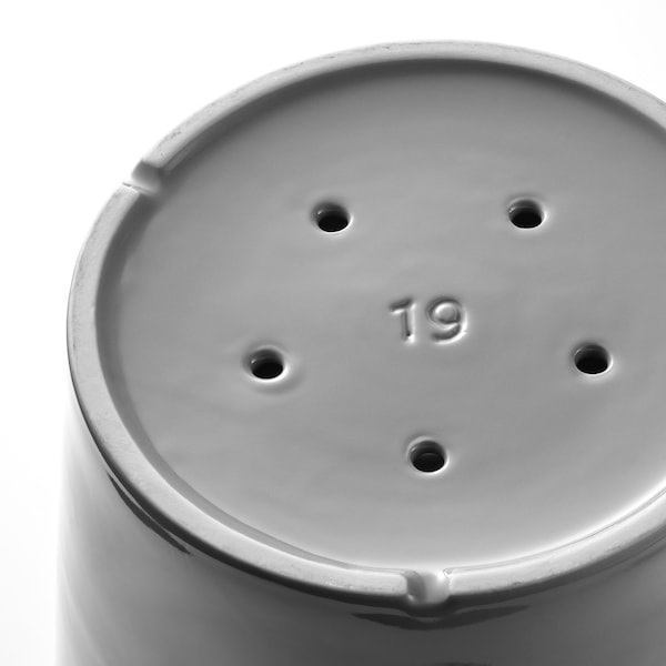 IKEA CITRUSFRUKT plant pot with saucer, indoor/outdoor gray, 7 ½ in, Ikea Ireland | 6507YGLEZ